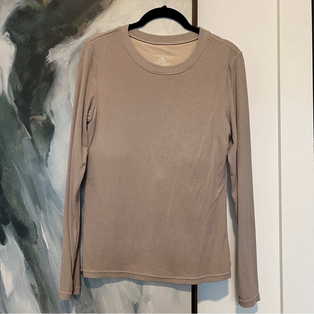 Klassy network long sleeve cream full length shirt 2xl
